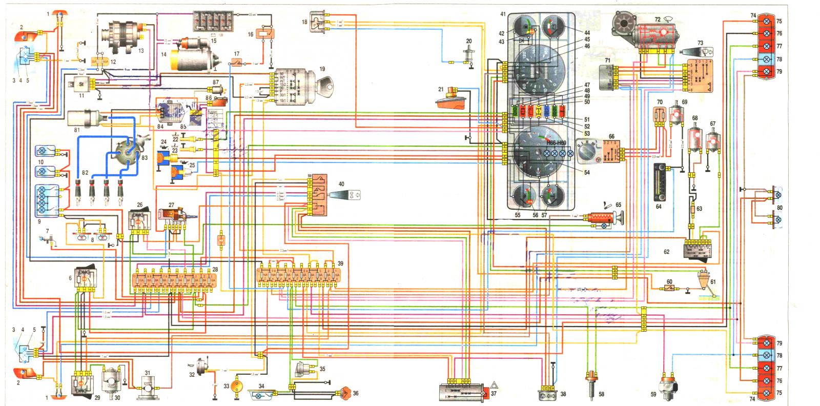 Газ 3102 схема освещения Газ 3102 схема освещения